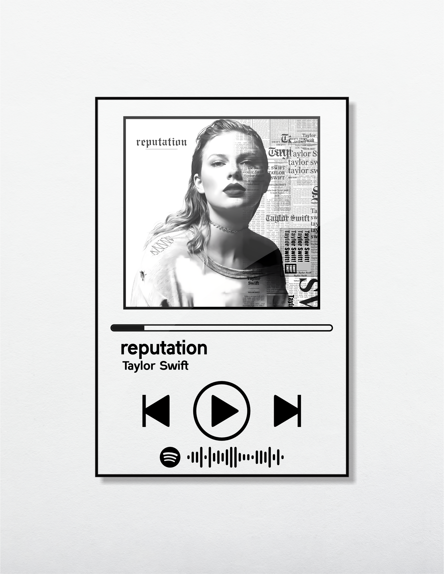 reputation of Taylor Swift Acrylic Album art. Music themed Wall Art