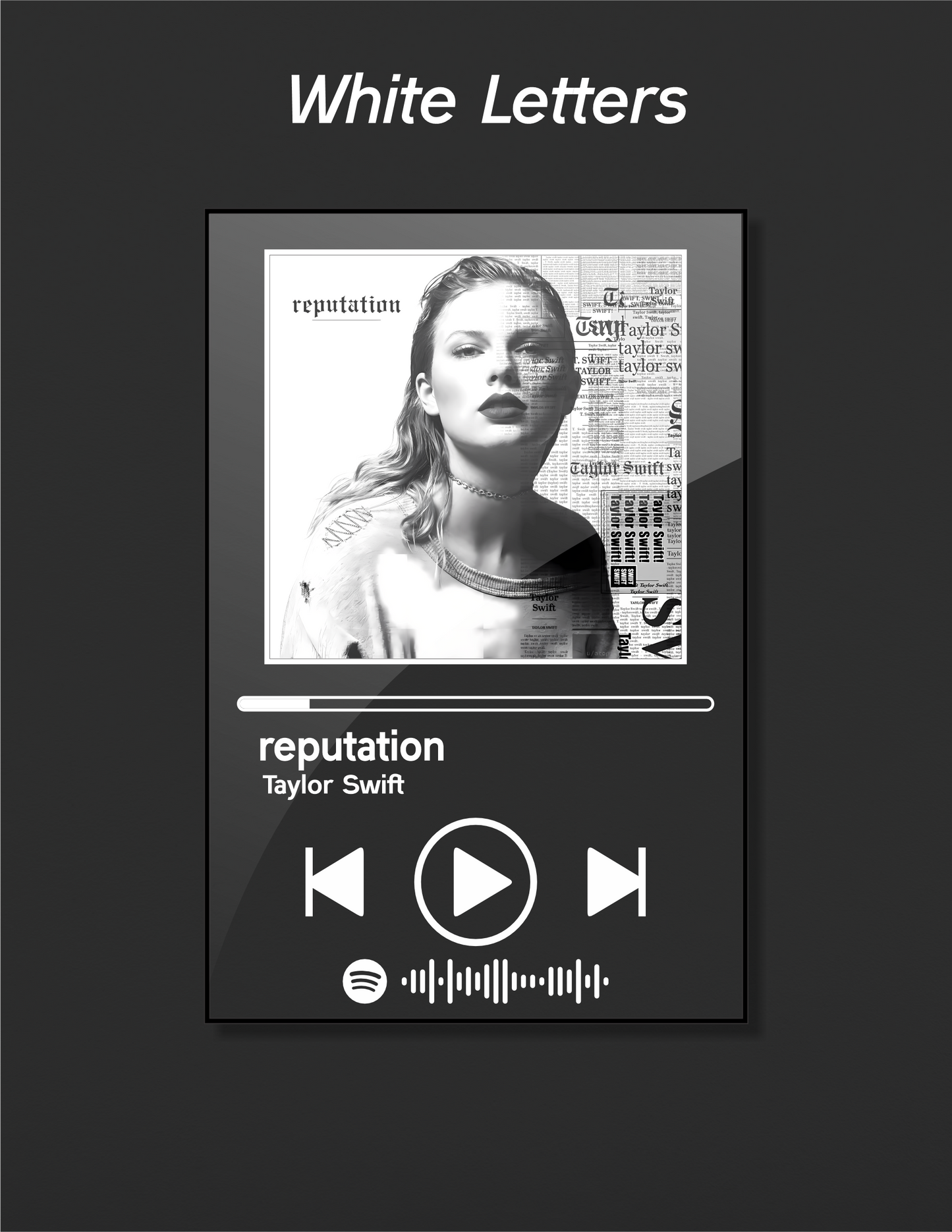 reputation - Taylor Swift Acrylic Album Art - Music Themed Wall Art