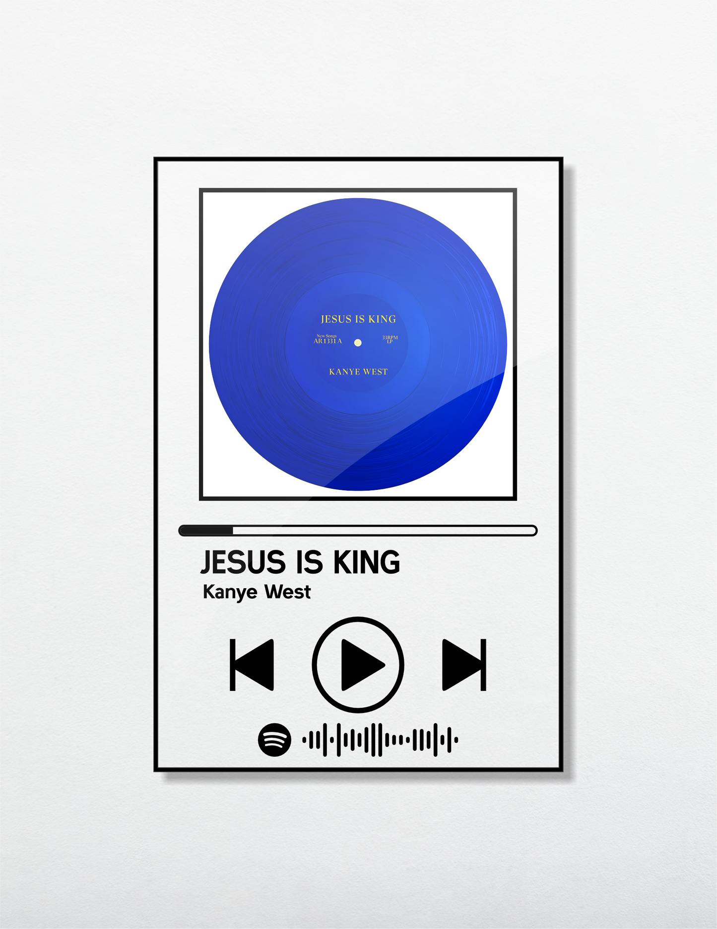 Jesus is King Acrylic Album art. Music themed Wall Art