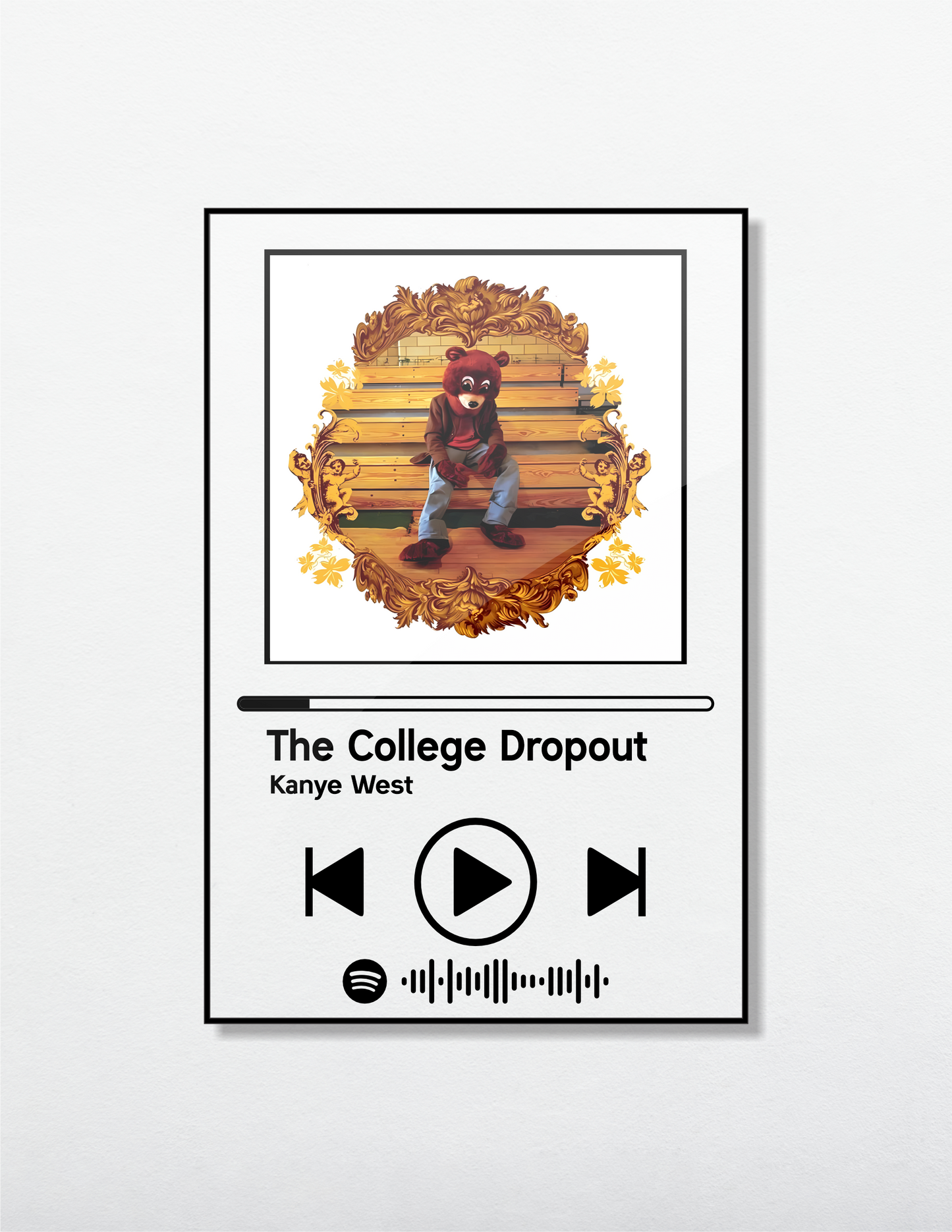Kanye West (The College Dropout) Acrylic Album art. Music themed Wall Art