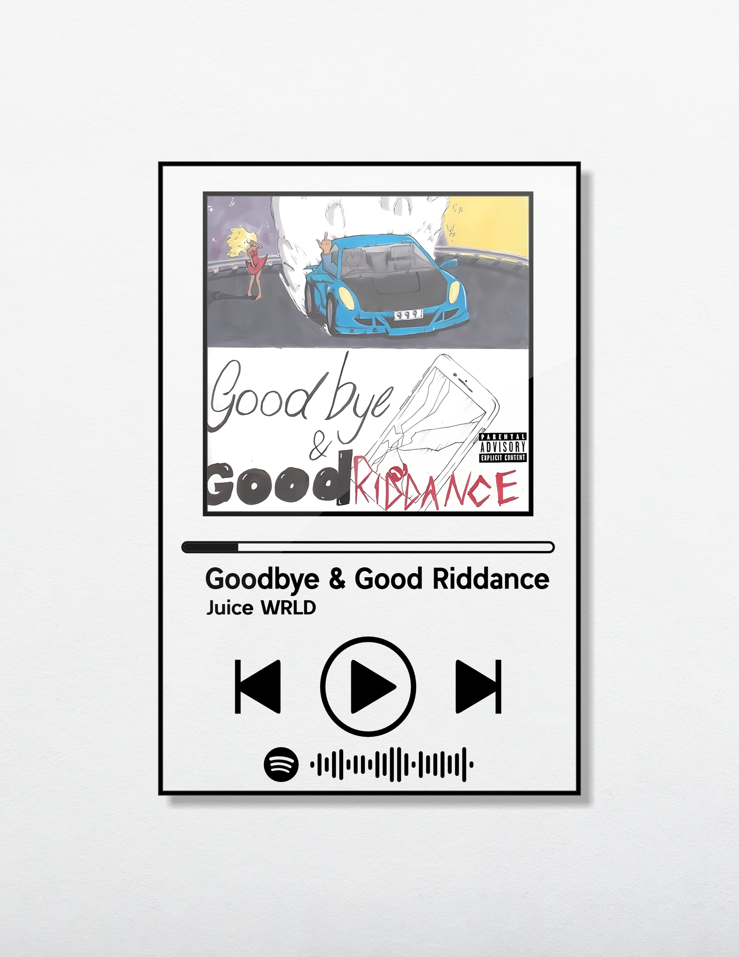 Goodbye & Good Riddance - Juice WRLD Acrylic Album Art - Music Themed Wall Art