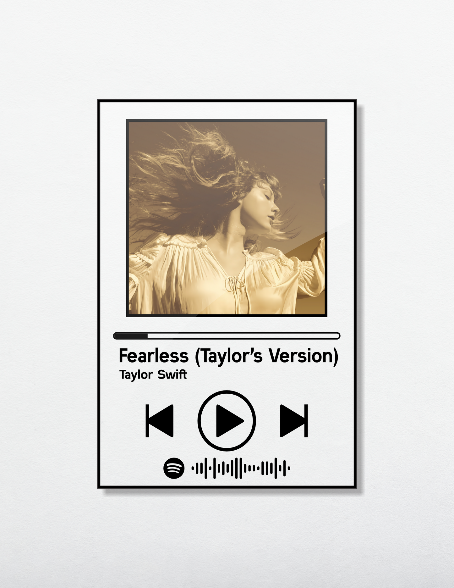 Fearless (Taylor's Version) of Taylor Swift Acrylic Album art. Music themed Wall Art