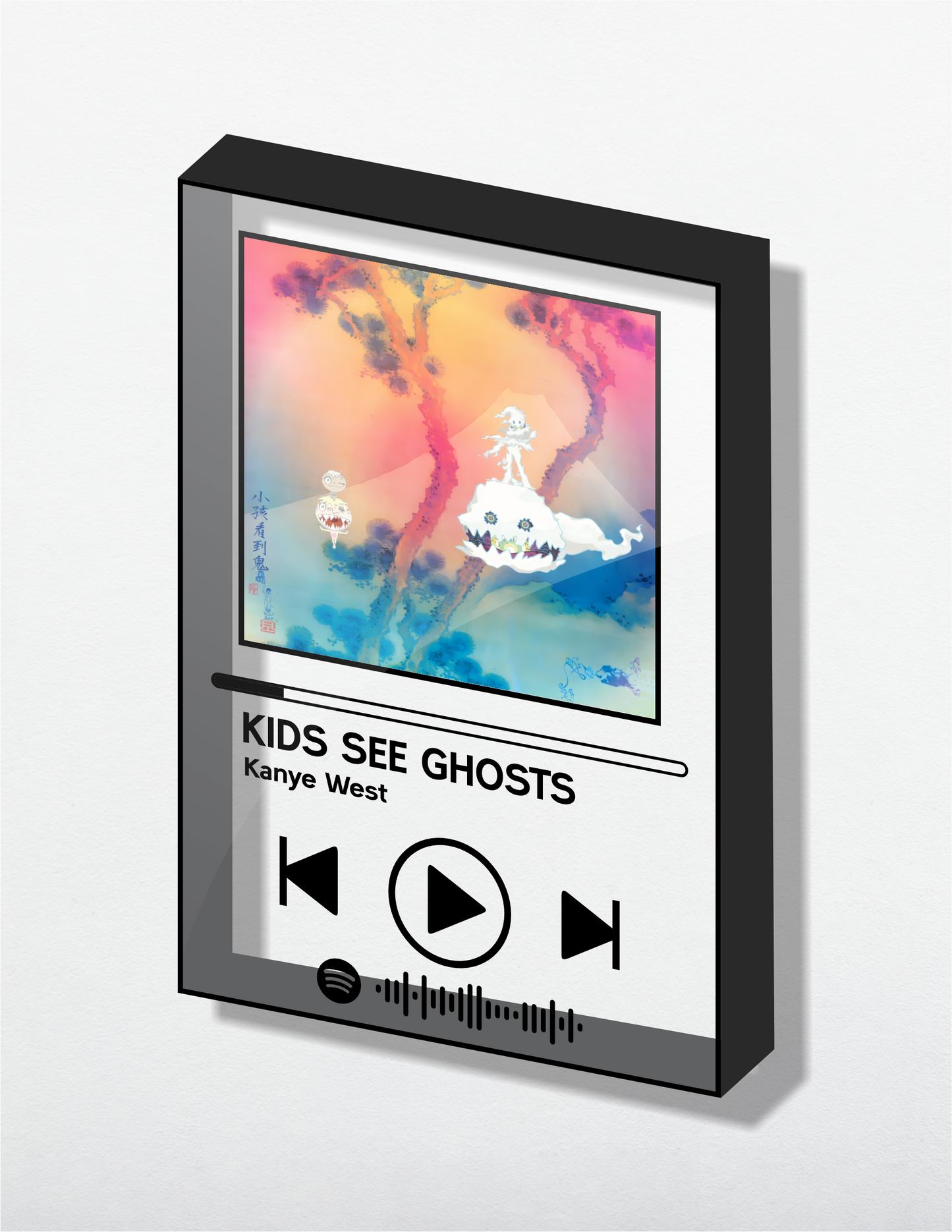 Kids See Ghosts Acrylic Album art. Music themed Wall Art