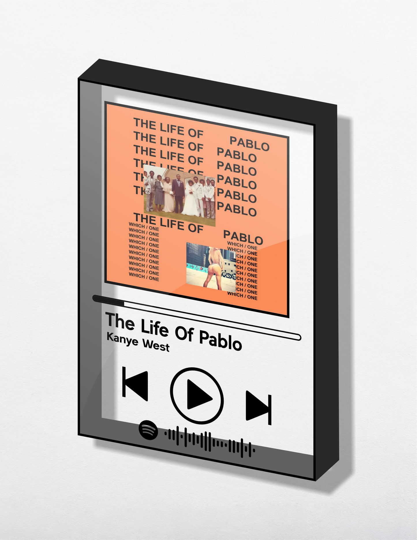 Kanye West (The life of Pablo) Acrylic Album art. Music themed Wall Art