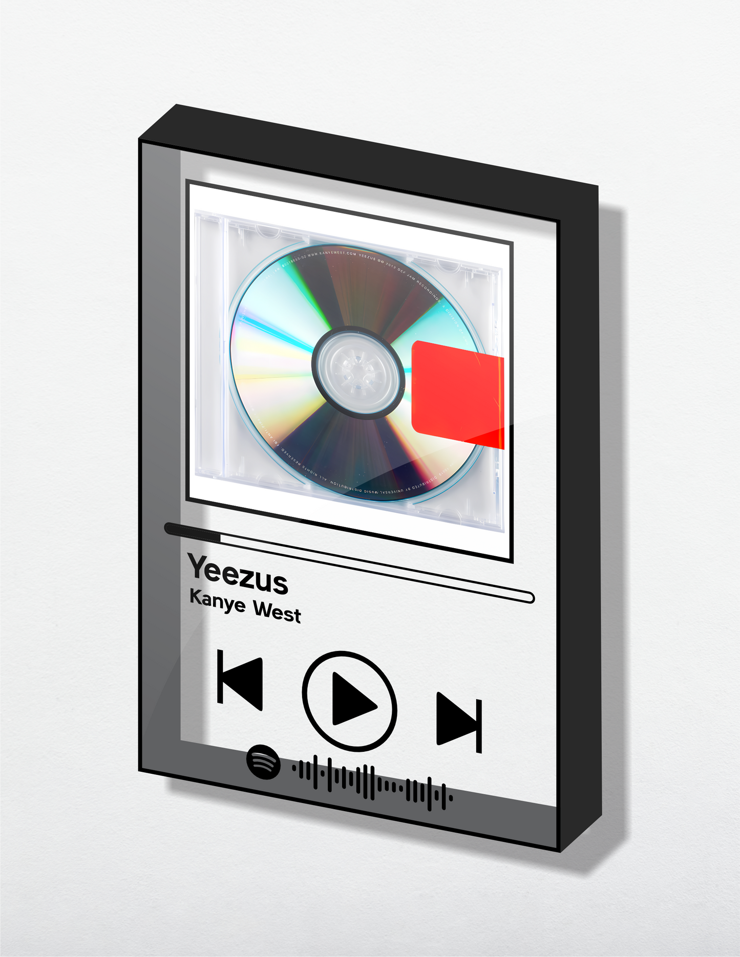 Kanye West (Yeezus) Acrylic Album art. Music themed Wall Art