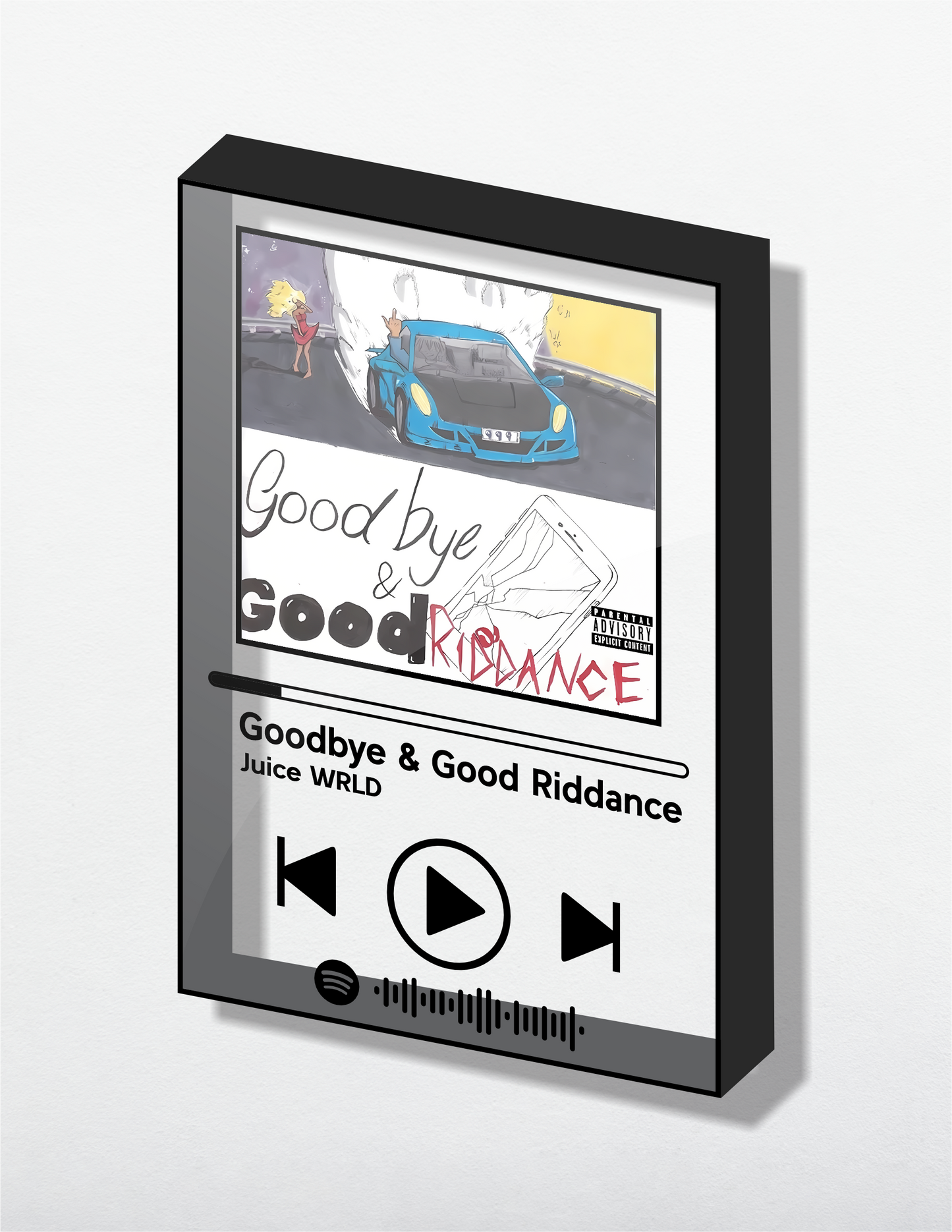 Goodbye & Good Riddance - Juice WRLD Acrylic Album Art - Music Themed Wall Art