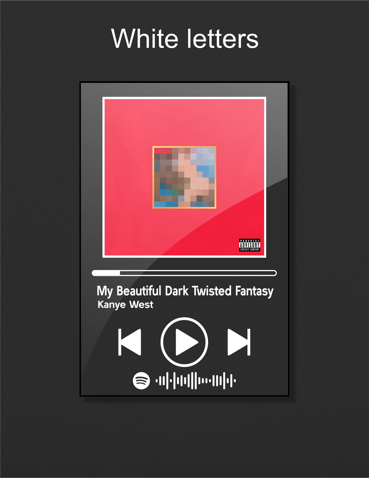 My Beautiful Twisted Fantasy - Kanye West Acrylic Album Art - Music Themed Wall Art